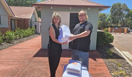 Name Disability client receives linen package 