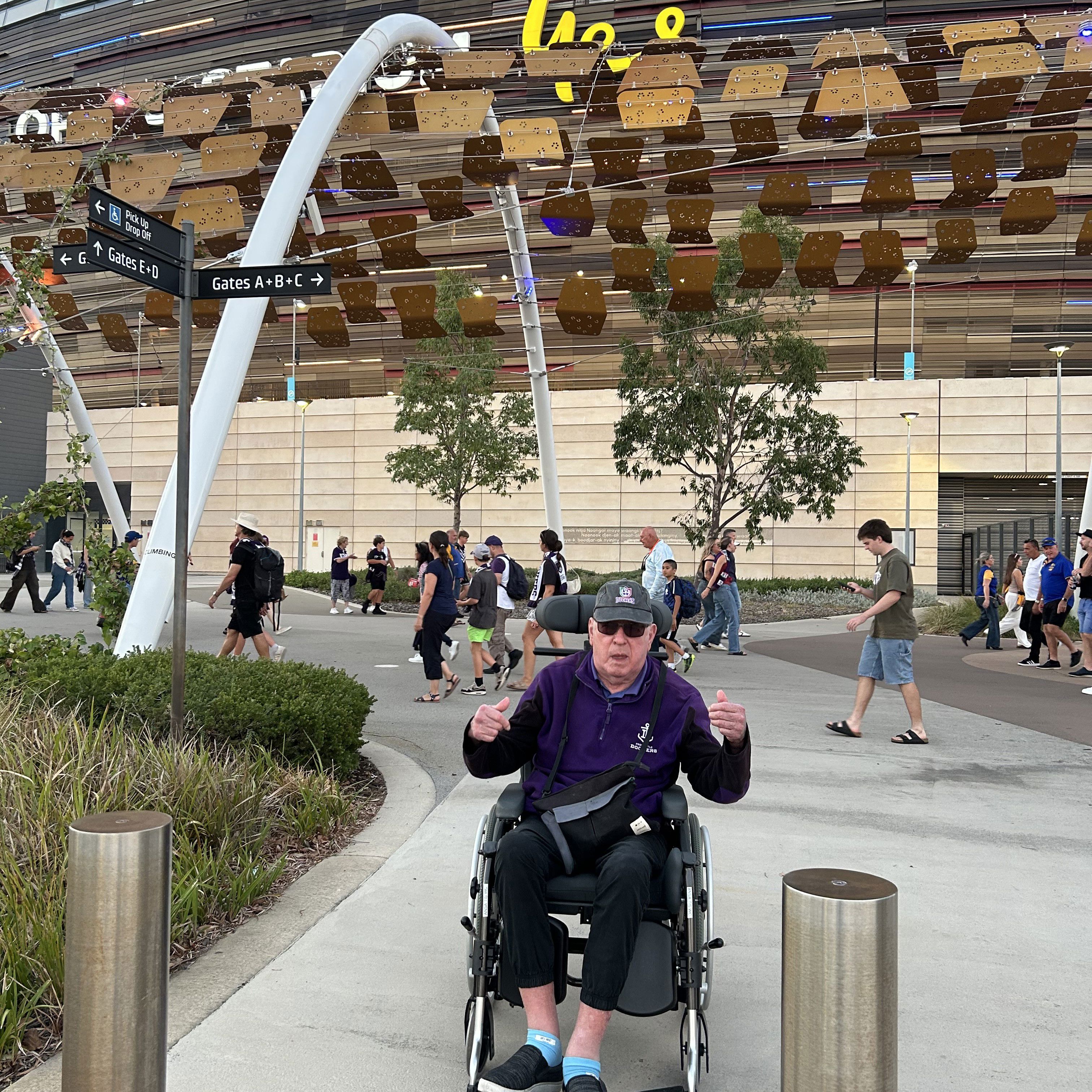 Garth from Madeley Residential Aged Care Home at Optus Stadium Perth for the Derby