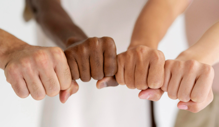 Close Up People Connecting Through Hands Medium